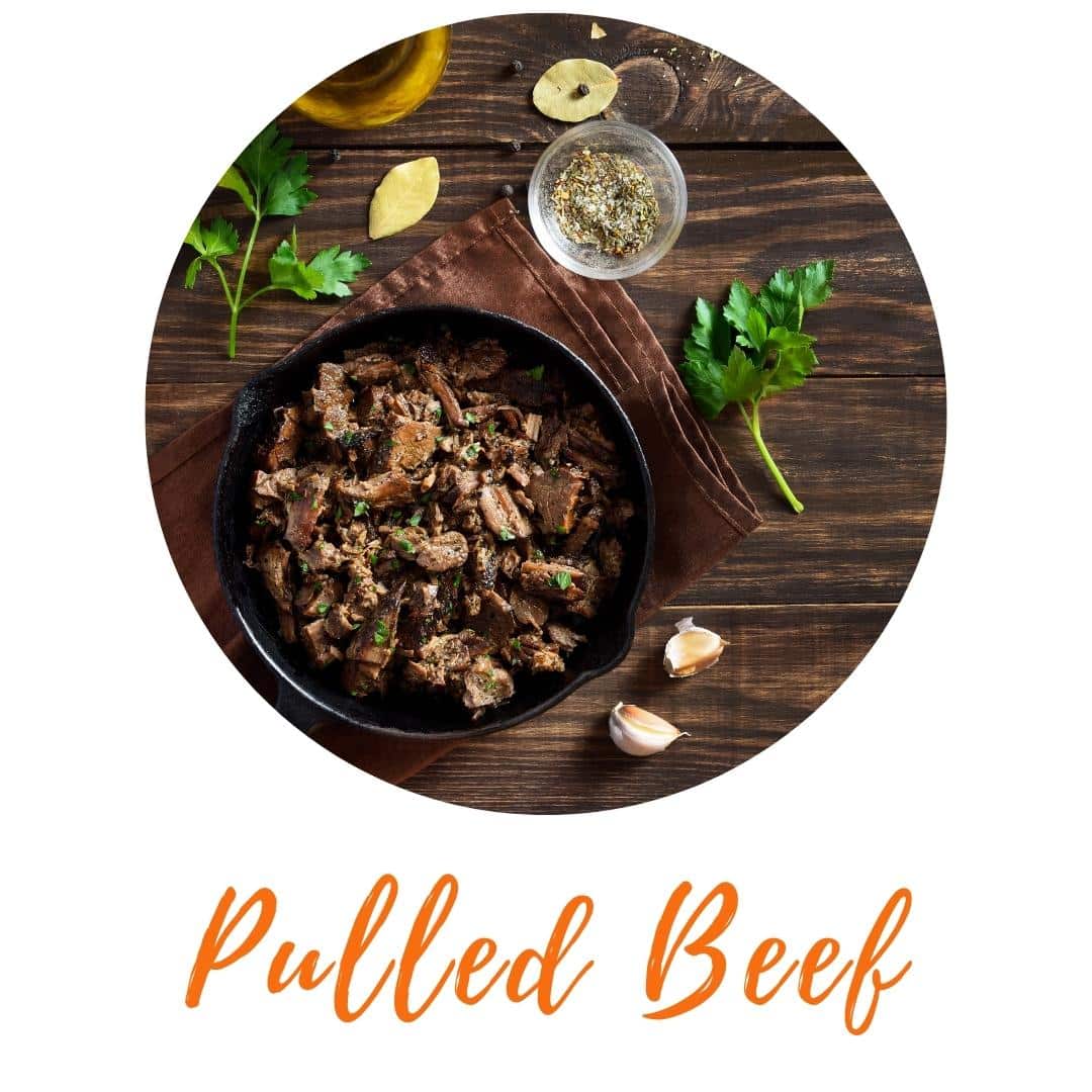 image describes pulled beef sous vide style