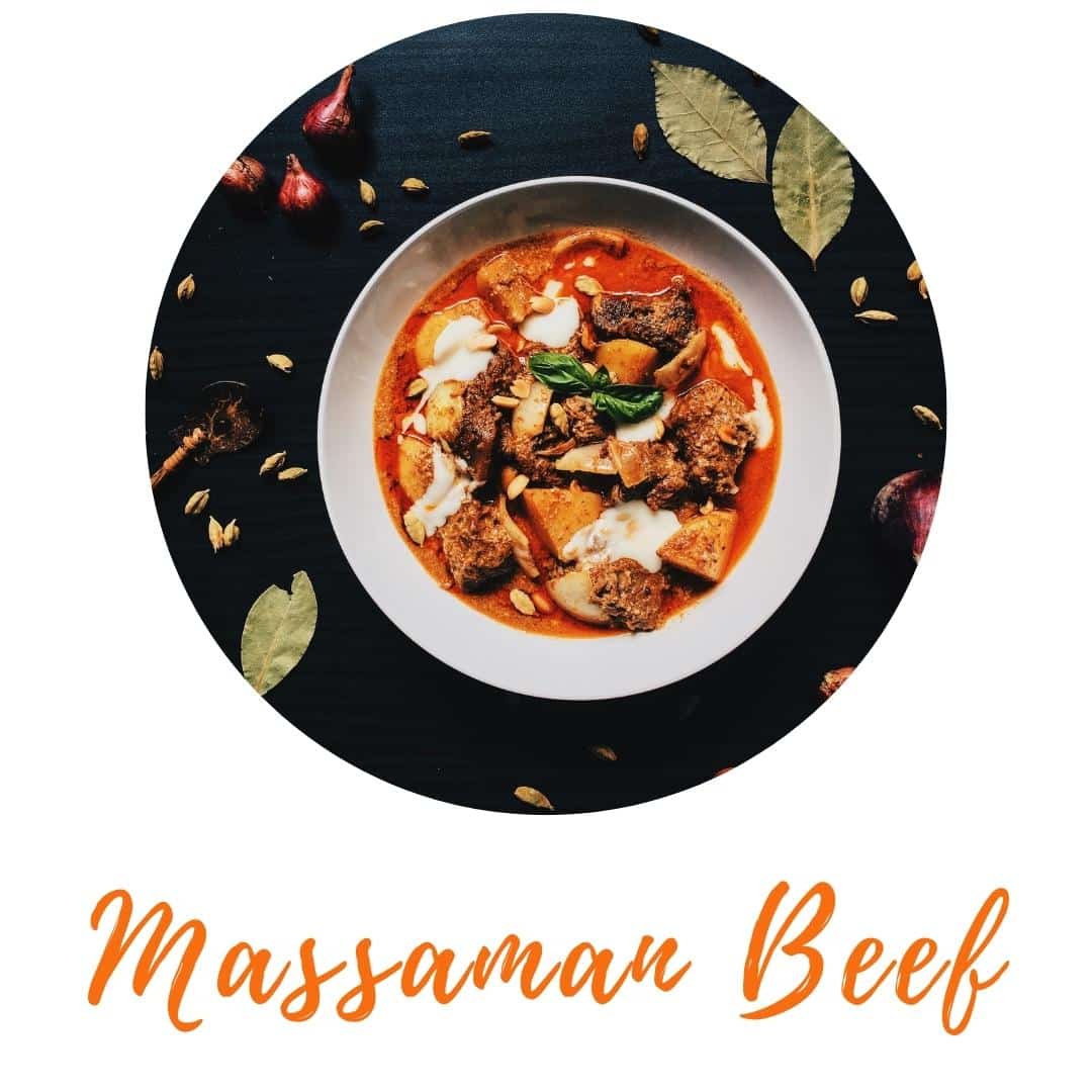 image describes massaman beef pre made meal